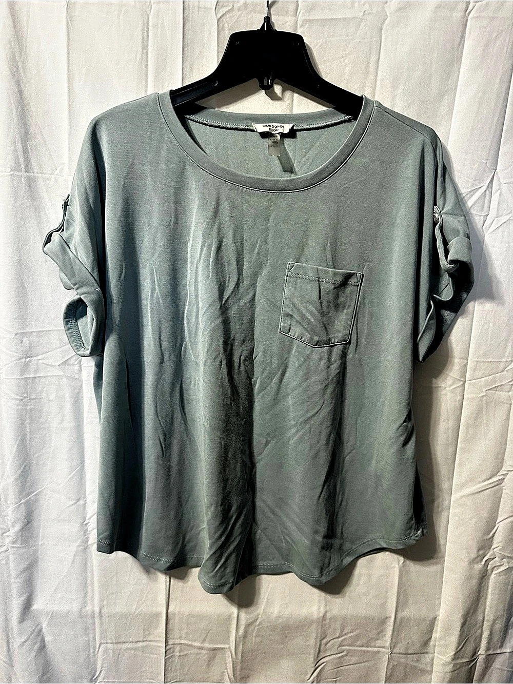 Cable & Gauge Sage Green Short Sleeve Pocket Tee XL